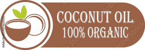 Coconut oil banner icon collection group tropical natural organic fruit oil label symbol skincare cosmetic food ingredient healthy plant vector minimal flat design.
