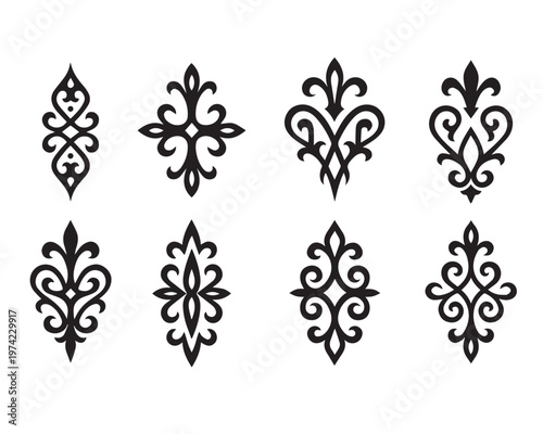 A vector set of elements for ethnic design, patterns, prints, and decor