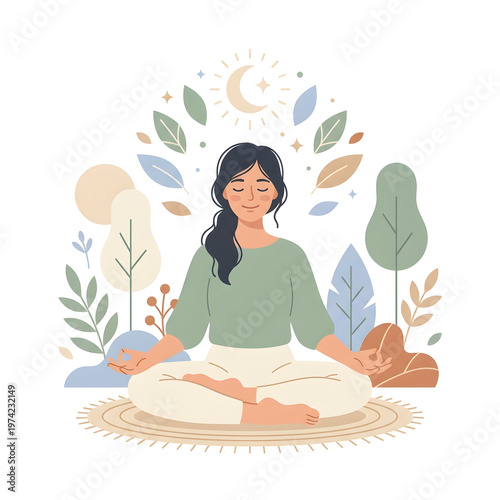 A person meditating calmly to improve mental health and inner balance.