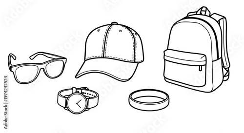 Collection of everyday accessories.