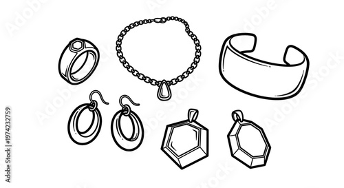 Jewelry accessories on a white background.
