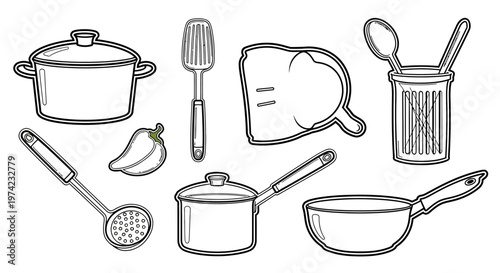 Kitchen Cooking Utensils and Pots 6.