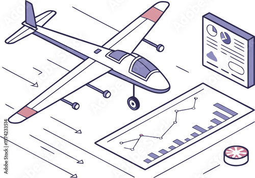 Military drone pair with delta wing design in isometric view, representing unmanned combat and reconnaissance technology.