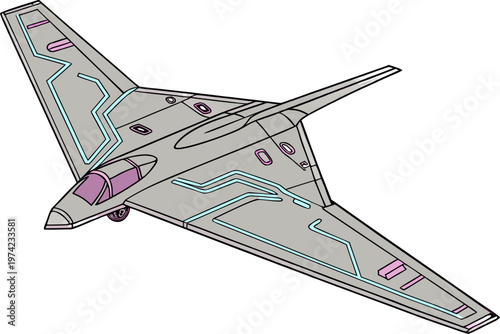 Isometric unmanned drone pair with delta wings for surveillance, defense operations, and aerial missions, no background.