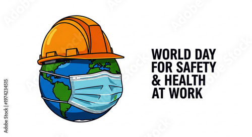 World Day for Safety and Health at Work Global Awareness Vector