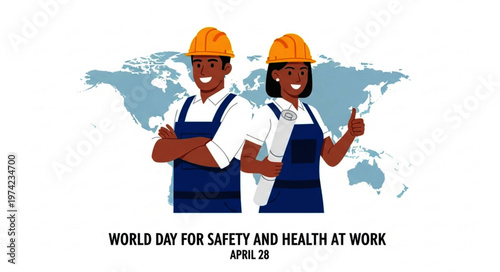 World Day for Safety and Health at Work Industrial Illustration