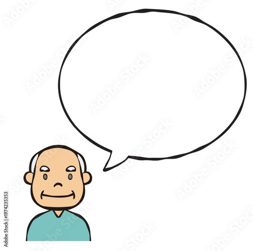 Speech bubble: Person, man, elderly, family, old person
フキダシ　人物・男性・年配・家族・老人