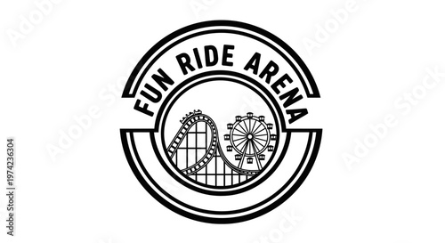 Fun Ride Arena Amusement Park Logo.