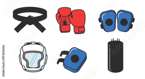 Martial arts equipment for training sessions.