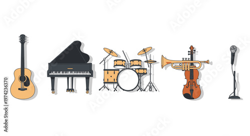 Musical instruments for orchestra performance 3.