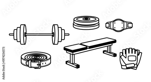 Weightlifting equipment for strength training.