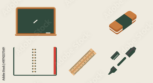 School supplies on a table top 2.