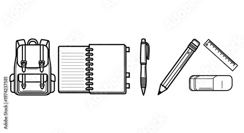 School supplies on a table top 4.