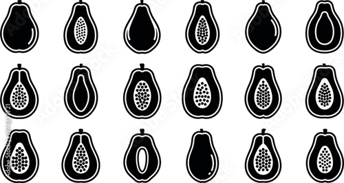 Black and white pears with seeds and without seeds fruit black pears