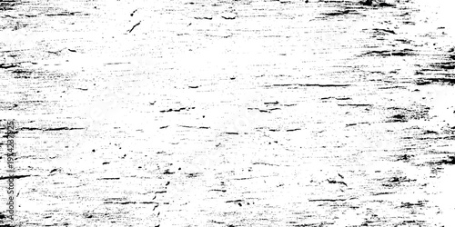 Black and white vector grunge texture of distressed wood surface with scratches and marks