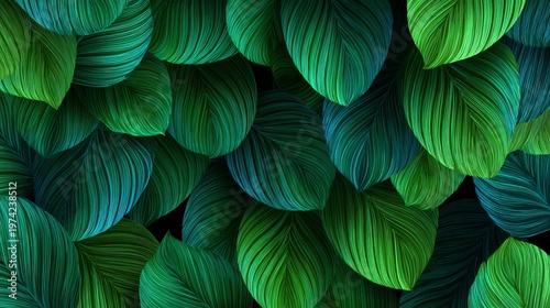 Wallpaper Mural Green leaves texture, clean natural vector illustration  Torontodigital.ca