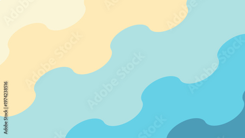 Beige and blue wavy layer pattern portraying sand and ocean creating a beach look