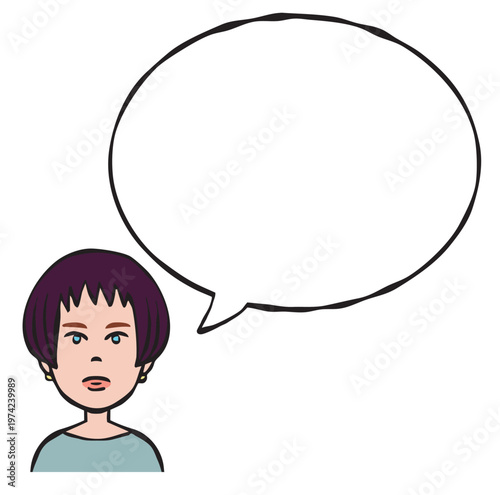 フキダシ　人物・女性・外国人・国籍
Speech bubble: Person, woman, foreigner, nationality