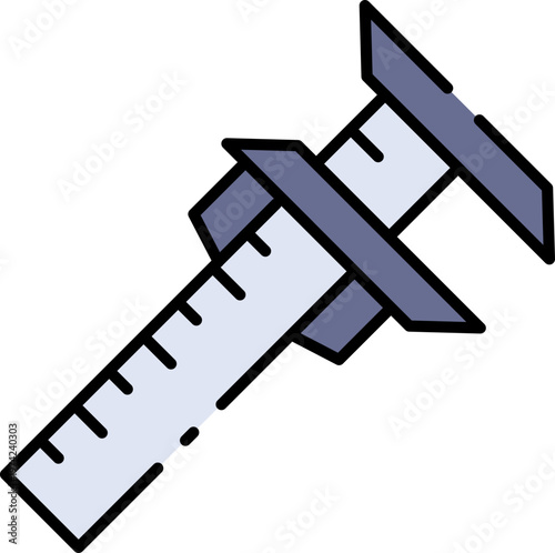 A graphic illustration of a tool with a ruler and a T-square on a white background
