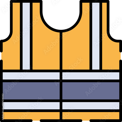 Vector illustration of a safety Architecture vest with reflective strips