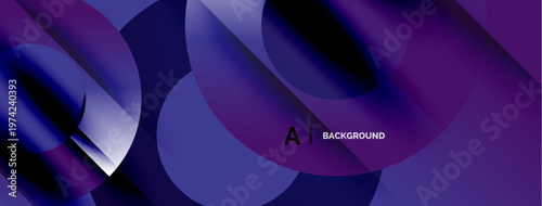 Abstract fluid shapes, purple hues dominate design. Smooth gradients create dynamic visual texture. Modern aesthetic, suitable backgrounds.