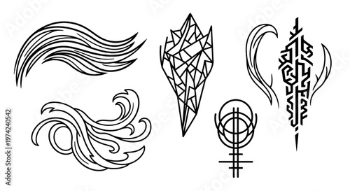 Tattoo designs and symbols collection.