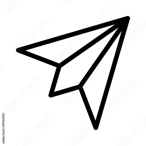 paper airplane line icon
