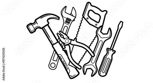 Collection of assorted hand tools.