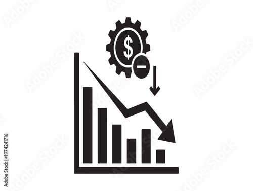 Financial downturn a graphic representation of declining economic performance and investment losses