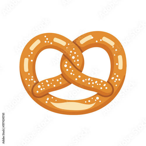 Pretzel vector illustration with salt isolated on white background for bakery and Oktoberfest design