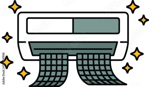 Split-system air conditioner with two hanging filter panels