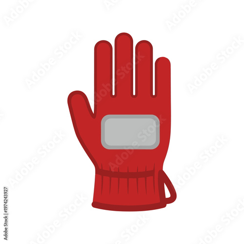 Red safety glove vector illustration isolated on white background for industrial and protective use