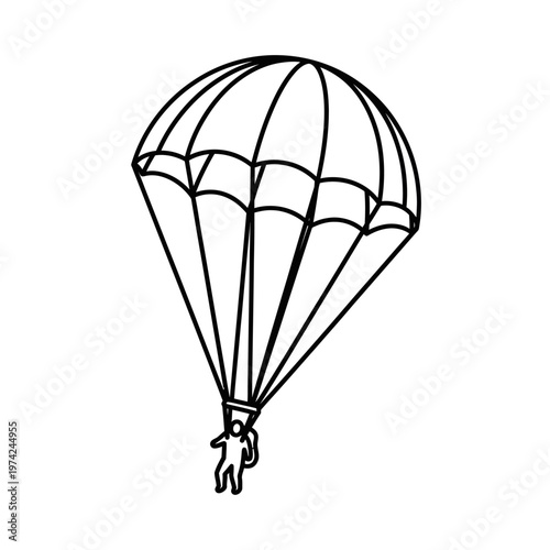 Parachutist Descending Under Canopy, Extreme Sports, Adventure, Freedom