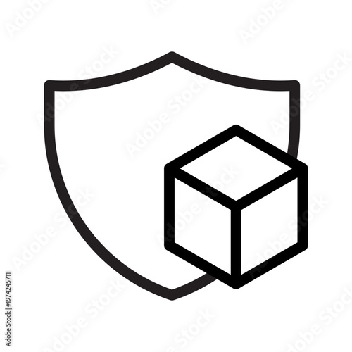 Reliable shipping insurance icon modern logistics protection, parcel coverage and delivery risk security concept visual