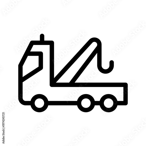 Reliable tow truck icon modern roadside assistance, vehicle recovery and emergency transport service visual