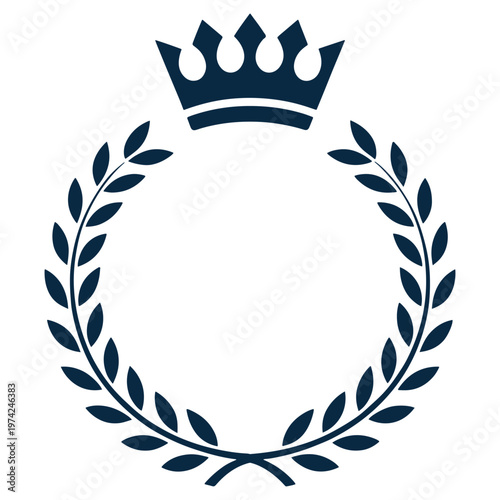 Elegant crown adorned with a laurel wreath symbolizing victory and nobility