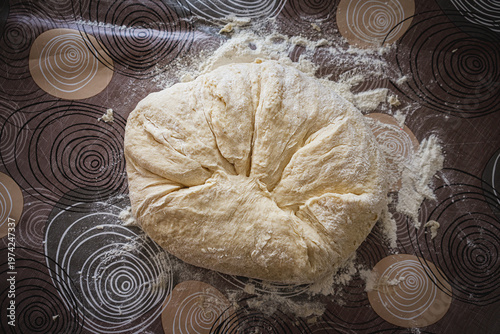 Preparing the dough for homemade bread