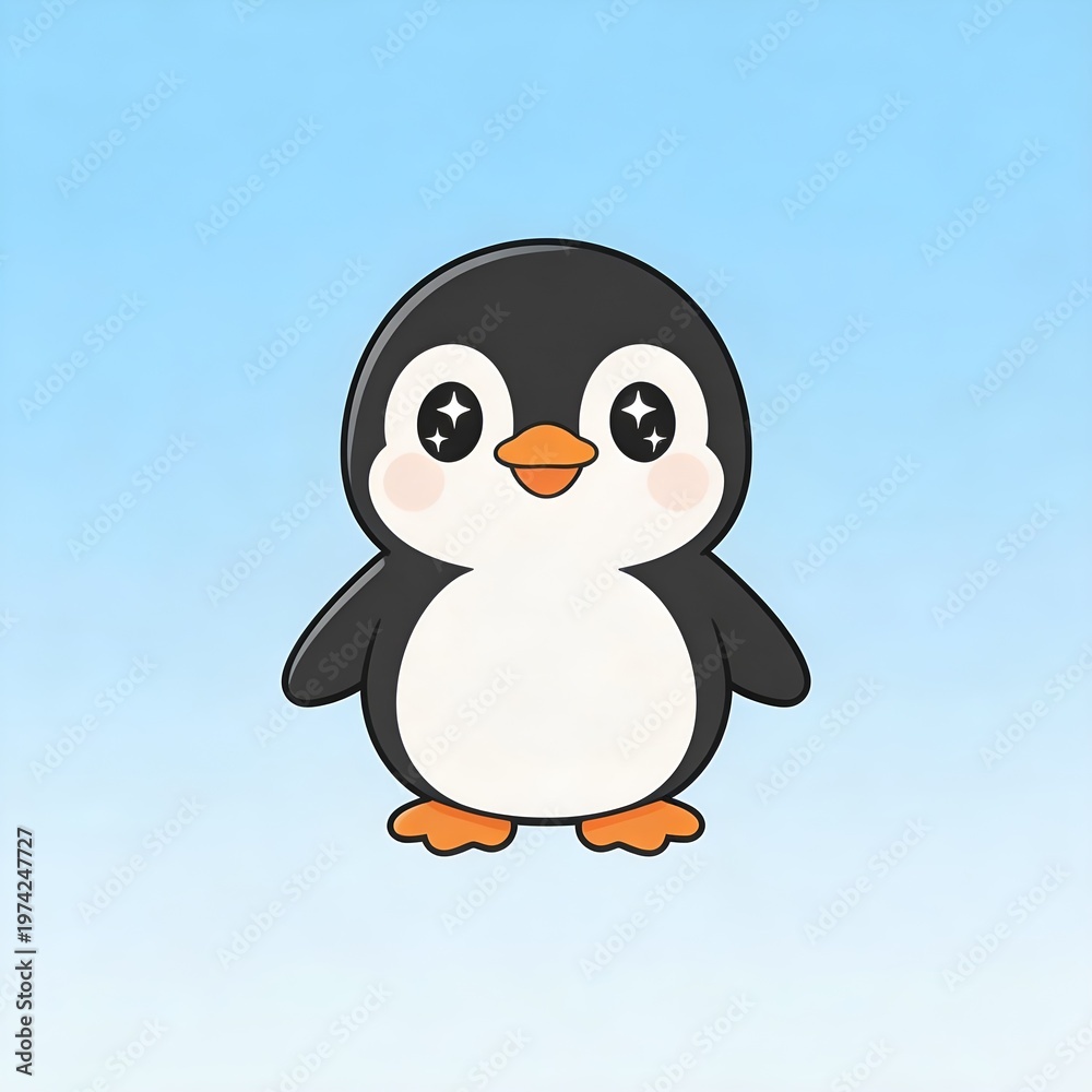 Fototapeta premium Cute Cartoon Penguin Illustration