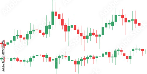 Stock Market Candlestick Chart Vector Illustration with Price Trends, Financial Analysis, and Trading Data Representation
