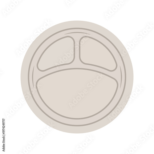 Eco-friendly disposable plate vector illustration for sustainable food packaging design