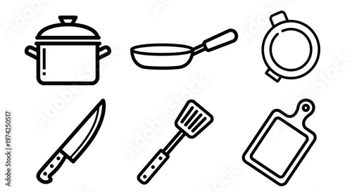 Kitchen Utensils and Cookware Icons 1.
