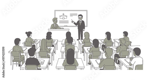 People sitting in a classroom setting.
