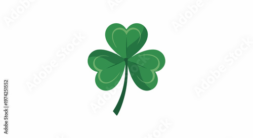 A simple green clover leaf, a symbol of luck