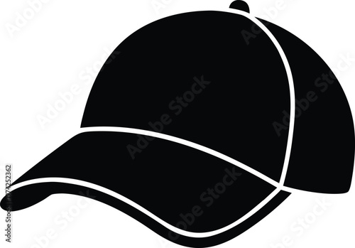 Baseball Cap Silhouette Icon Vector Vector