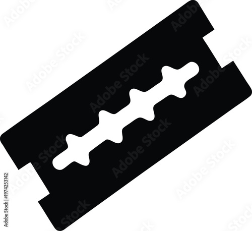 Black Razor Blade Icon Silhouette Vector