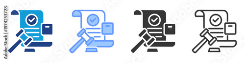 Photos Compliance Requirement icon set multiple style collection