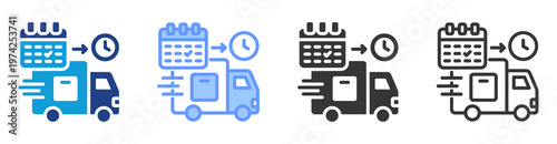 Delivery Schedule icon set multiple style collection