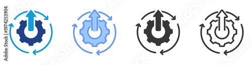 Operational Efficiency icon set multiple style collection