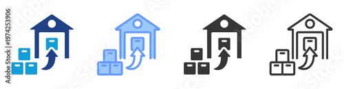 Inventory Replenishment icon set multiple style collection