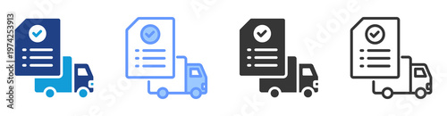 Delivery Confirmation icon set multiple style collection